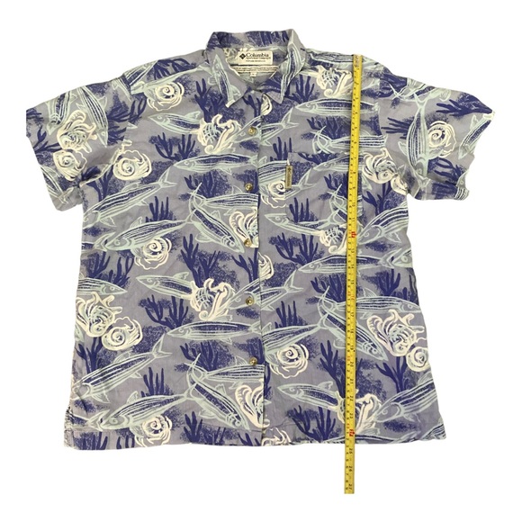 Columbia Sportswear Company shirt Mens Hawaian short sleeve Blue Size L - Picture 5 of 16